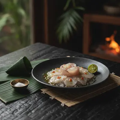 Crudo Kakap Putih Kemiri Bakar
